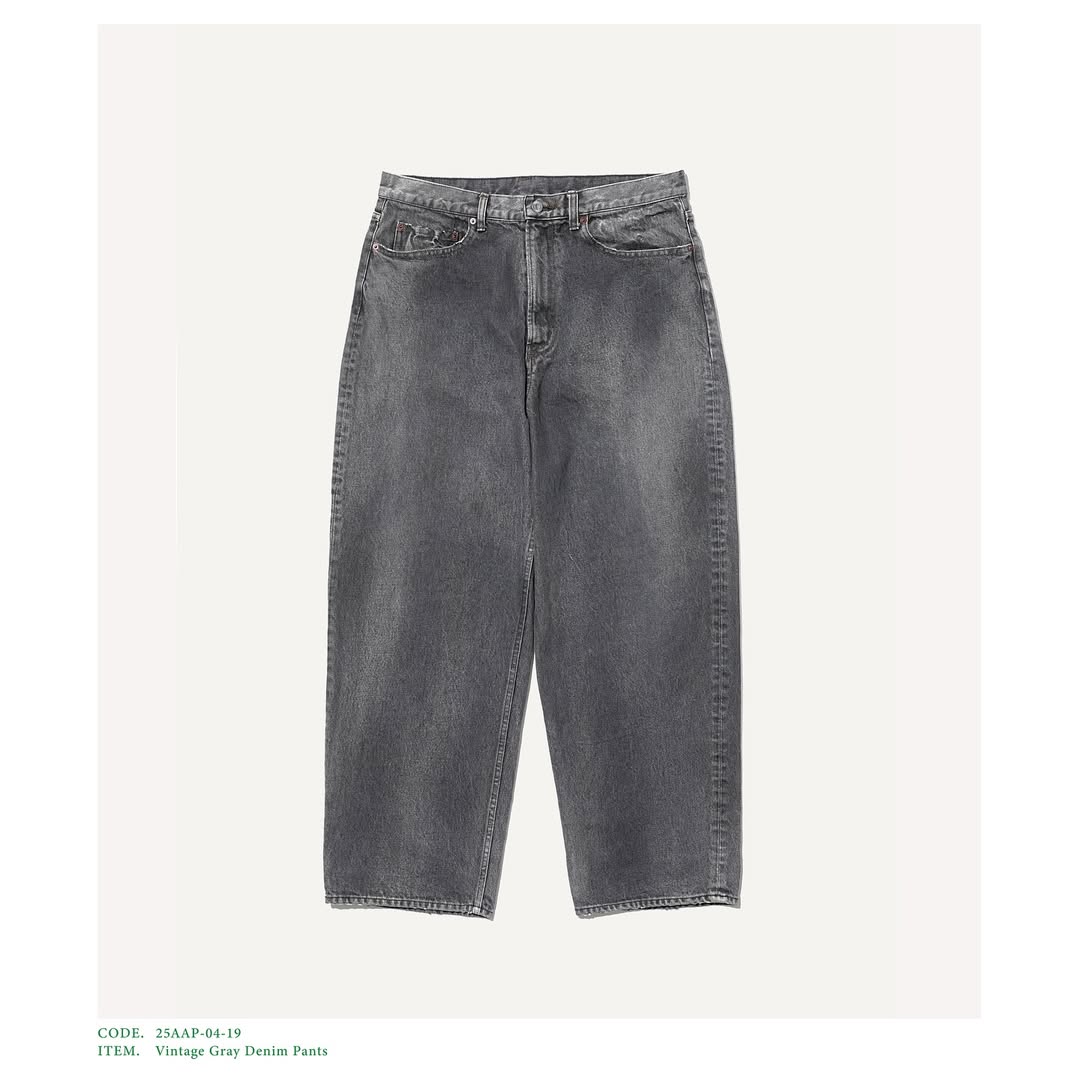 A.PRESSE 25AW Vintage Gray Denim Pants
